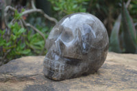 Polished Smokey Quartz Skull Carving x 1 From Madagascar