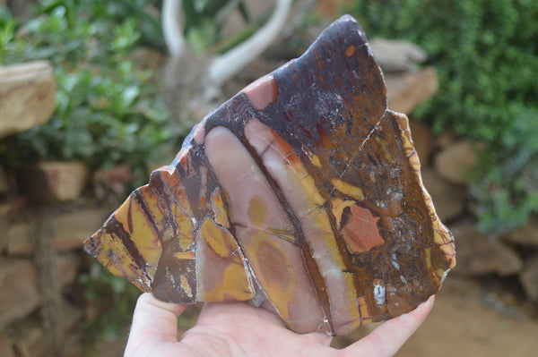 Polished On One Side Nguni Jasper Specimens x 3 From Prieska, South Africa