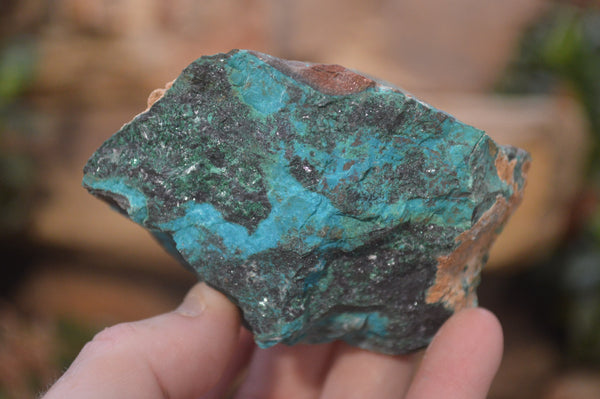 Natural Shattuckite with Chrysocolla, Malachite, Bornite and Chalcocite x 5 from Kaokoveld Namibia