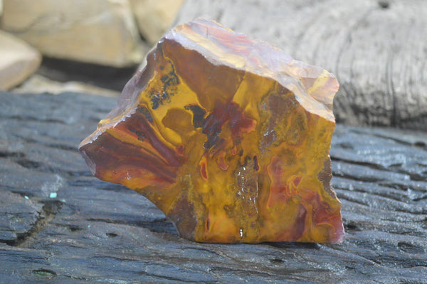 Polished On One Side Nguni Jasper Specimens x 3 From Prieska, South Africa