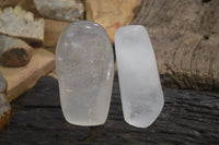 Polished Rock Crystal Quartz Standing Free Forms x 2 from Madagascar