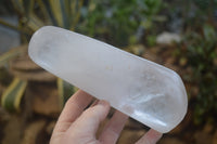 Polished Rock Crystal Quartz Standing Free Forms x 2 from Madagascar