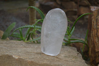 Polished Rock Crystal Quartz Standing Free Forms x 2 from Madagascar