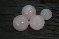 Polished Rose Quartz Sphere-Balls x 4 From Madagascar