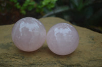 Polished Rose Quartz Sphere-Balls x 4 From Madagascar