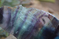 Polished On One Side Watermelon Fluorite Specimens x 6 From Uis, Namibia