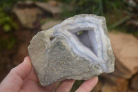 Natural Blue Lace Agate Geode Specimens x 5 From Nsanje, Malawi