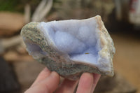 Natural Blue Lace Agate Geode Specimens x 5 From Nsanje, Malawi