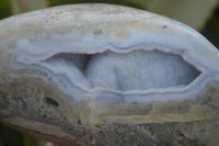 Polished Blue Lace Agate Standing Free Forms x 2 From Malawi