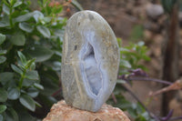 Polished Blue Lace Agate Standing Free Forms x 2 From Malawi