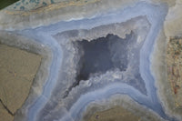 Polished Blue Lace Agate Standing Free Forms x 2 From Malawi