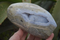 Polished Blue Lace Agate Standing Free Forms x 2 From Malawi