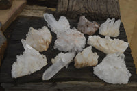 Natural Clear Quartz Clusters x 12 From Madagascar