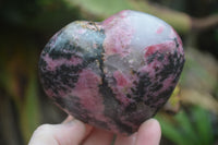 Polished Rhodonite Gemstone Hearts x 3 From Madagascar