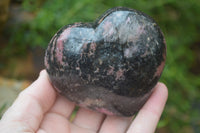 Polished Rhodonite Gemstone Hearts x 3 From Madagascar