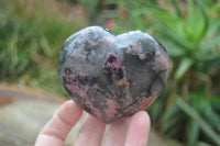 Polished Rhodonite Gemstone Hearts x 3 From Madagascar