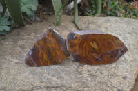 Polished On One Side Nguni Jasper Specimens x 2 From Prieska, South Africa