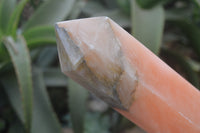 Polished Orange Twist Calcite Point-Prisms x 2 From Madagascar