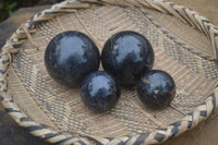 Polished Iolite Water Sapphire Sphere-Balls x 4 From Madagascar