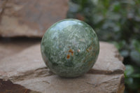 Polished Green Chrysoprase Sphere-Balls x 6 From Madagascar