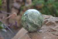 Polished Green Chrysoprase Sphere-Balls x 6 From Madagascar