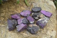 Natural Metallic Purpurite Cobbed Specimens x 12 From Erongo, Namibia