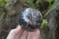 Polished Rhodonite Sphere-Balls x 3 From Ambindavato, Madagascar