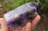 Polished Chevron Amethyst Points x 2 From Zambia