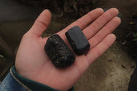 Natural Alluvial Schorl Black Tourmaline Crystals x 35 From Zimbabwe