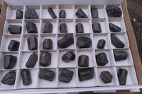 Natural Alluvial Schorl Black Tourmaline Crystals x 35 From Zimbabwe