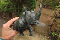 Polished Verdite Rhino Carving x 1 From Zimbabwe