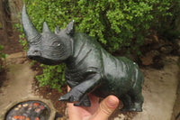 Polished Verdite Rhino Carving x 1 From Zimbabwe