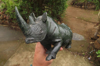 Polished Verdite Rhino Carving x 1 From Zimbabwe