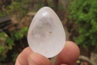 Polished Clear Rock Crystal Quartz Gemstone Eggs x 30 From Madagascar