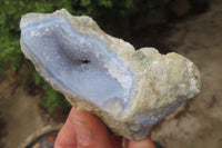 Natural Blue Lace Agate Geode Specimens x 10 From Nsanje, Malawi