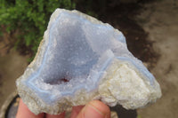 Natural Blue Lace Agate Geode Specimens x 10 From Nsanje, Malawi