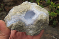 Natural Blue Lace Agate Geode Specimens x 10 From Nsanje, Malawi