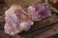 Natural Jacaranda Amethyst Clusters x 2 From Zambia