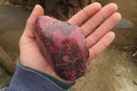 Polished On One Side Rhodonite Specimens x 6 From Madagascar