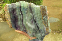 Polished Watermelon Fluorite Slices x 2 From Uis, Namibia