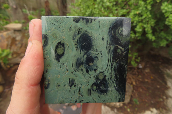 Polished Stromatolite Jasper Cubes x 4 From Madagascar