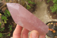 Polished Double Terminated Rose Quartz Points x 3 From Madagascar