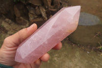 Polished Double Terminated Rose Quartz Points x 3 From Madagascar