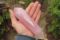 Polished Double Terminated Rose Quartz Points x 3 From Madagascar