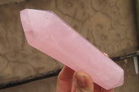 Polished Double Terminated Rose Quartz Points x 3 From Madagascar