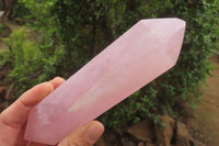 Polished Double Terminated Rose Quartz Points x 3 From Madagascar