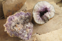 Natural Zululand Amethyst Geodes x 2 from Jozini, South Africa