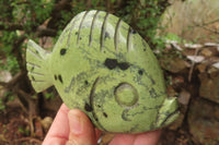 Polished Leopard Stone Fish Carvings x 2 From Zimbabwe