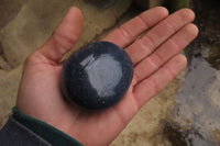 Polished Blue Lazulite Palm Stones x 12 From Madagascar