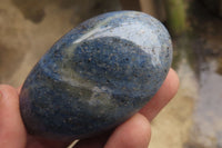 Polished Blue Lazulite Palm Stones x 12 From Madagascar